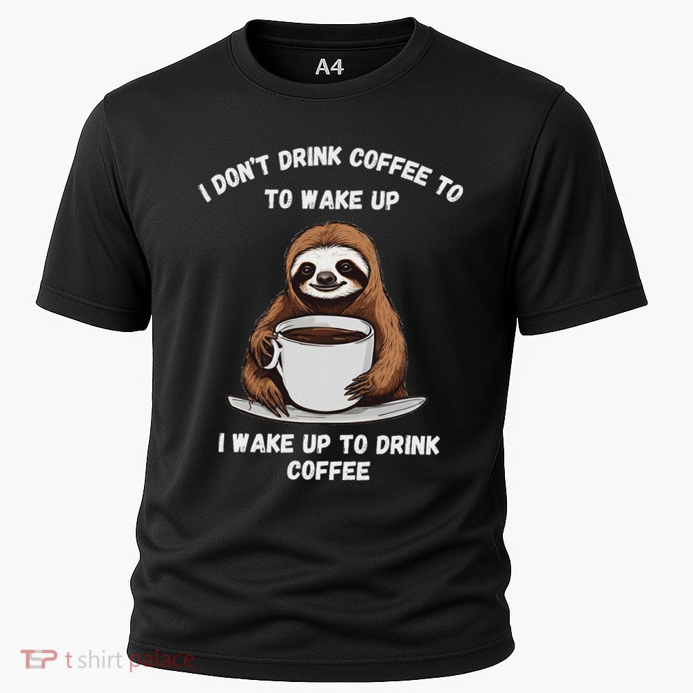 Happy Coffee Drinking Sloth . Cooling Performance Crew T-Shirt
