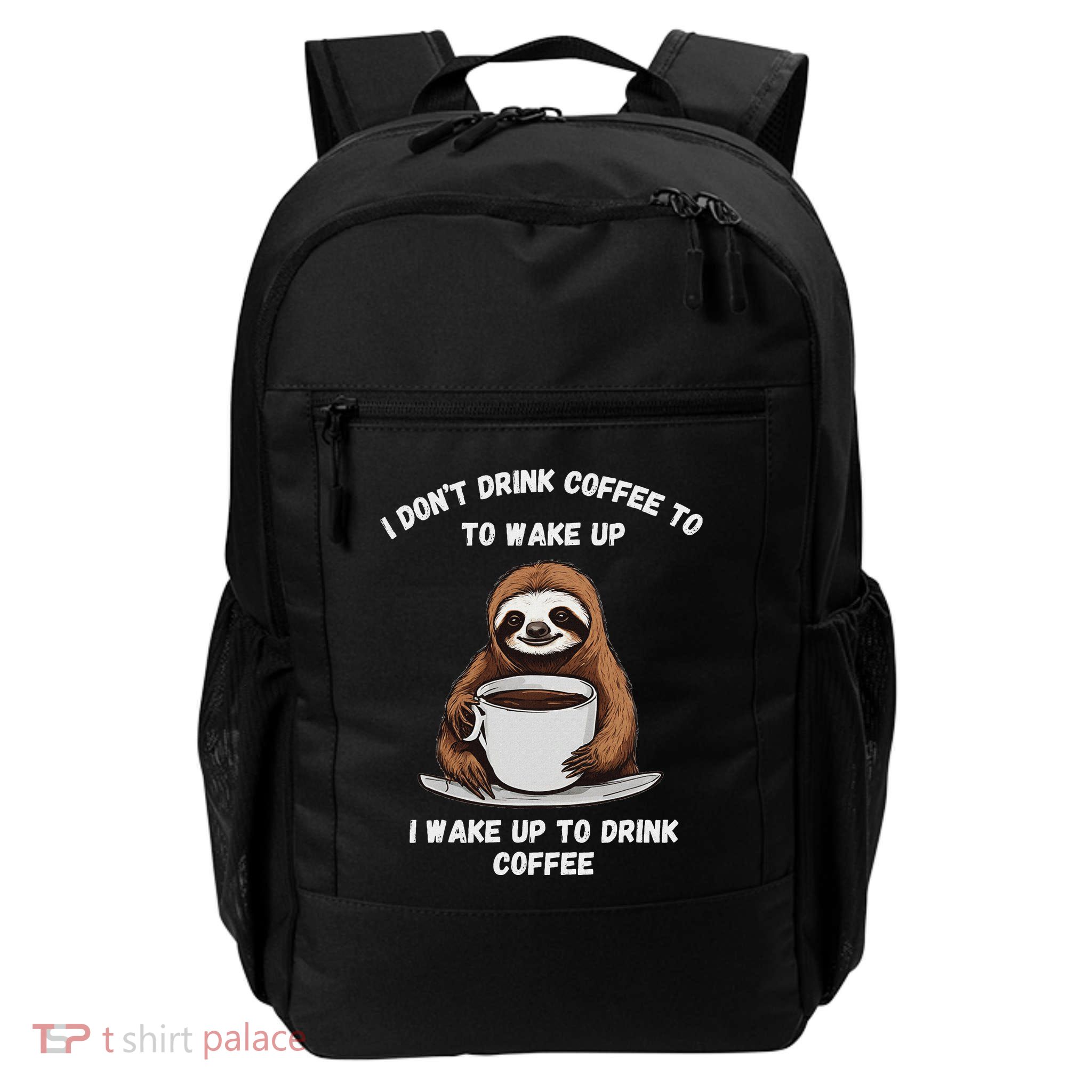 Happy Coffee Drinking Sloth . Daily Commute Backpack