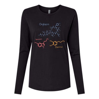 Happiness Chemicals Dopamine Oxytocin Serotonin Womens Cotton Relaxed Long Sleeve T-Shirt