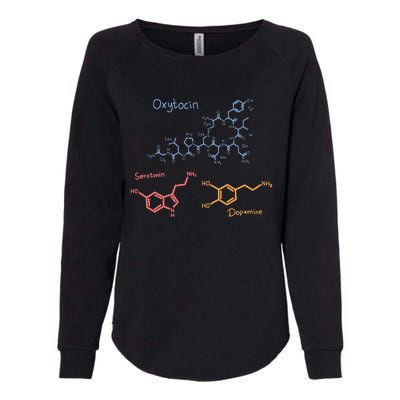 Happiness Chemicals Dopamine Oxytocin Serotonin Womens California Wash Sweatshirt