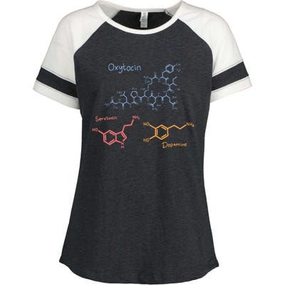 Happiness Chemicals Dopamine Oxytocin Serotonin Enza Ladies Jersey Colorblock Tee