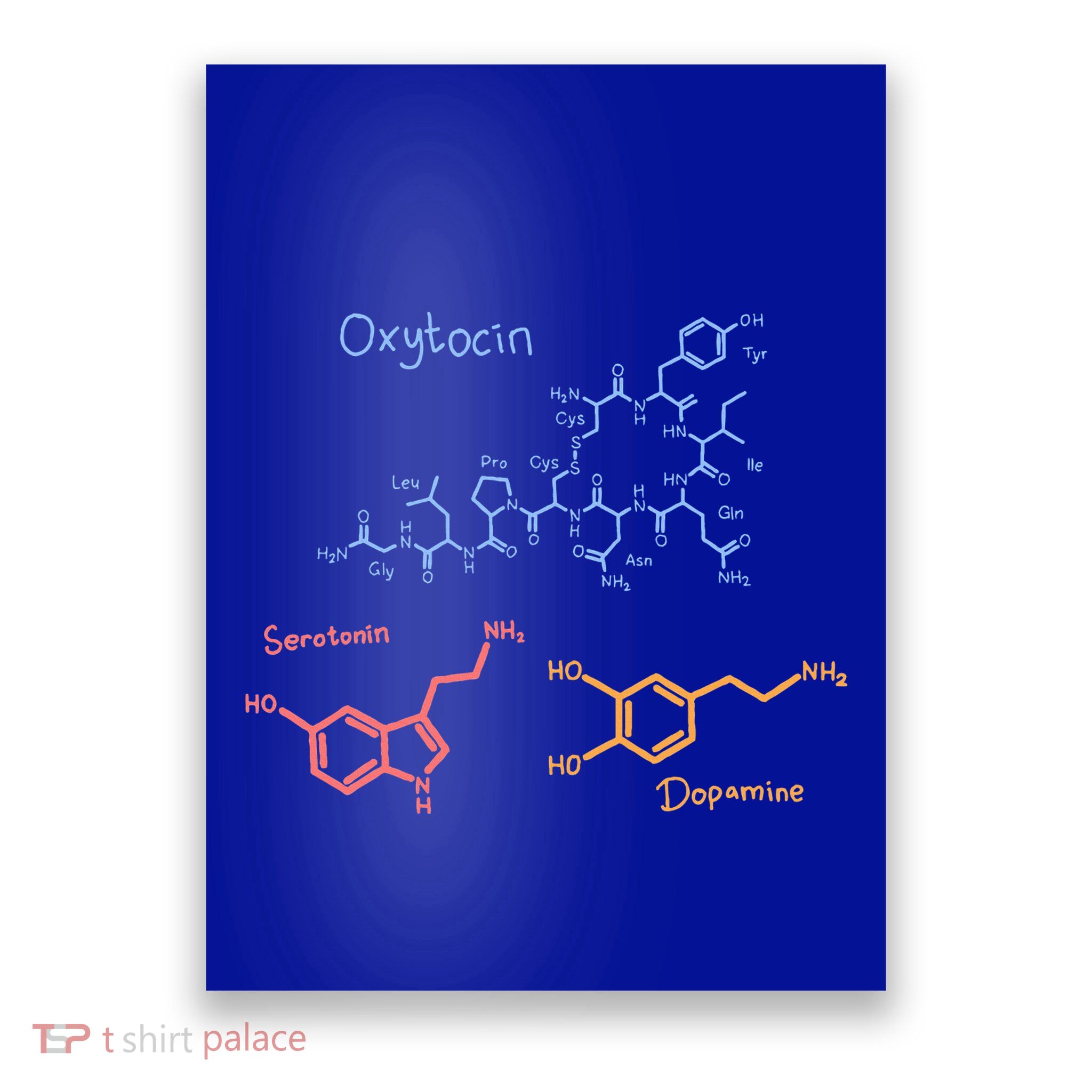 Happiness Chemicals Dopamine Oxytocin Serotonin Poster