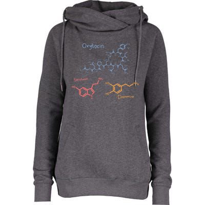 Happiness Chemicals Dopamine Oxytocin Serotonin Womens Funnel Neck Pullover Hood