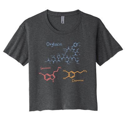 Happiness Chemicals Dopamine Oxytocin Serotonin Women's Crop Top Tee