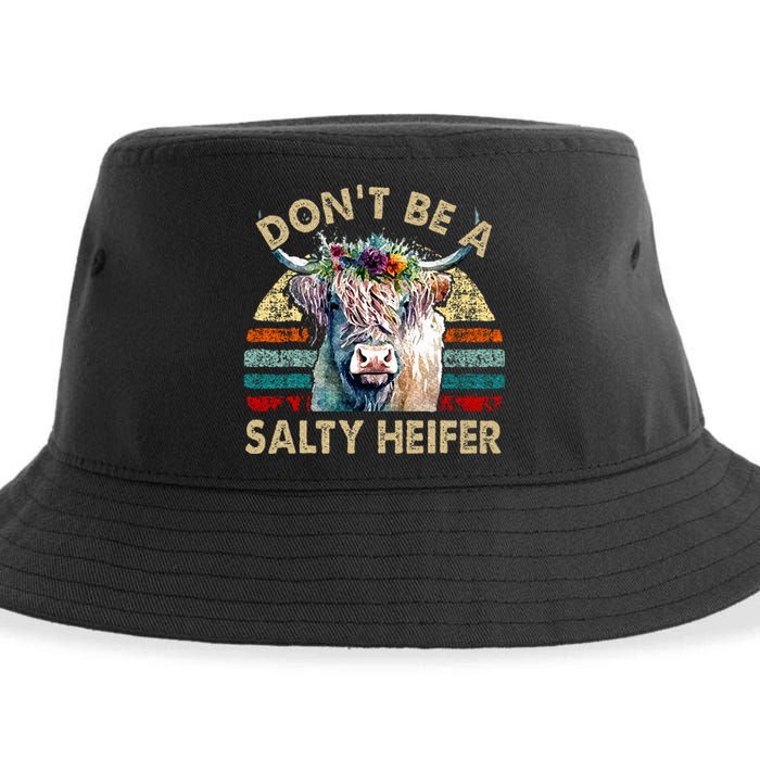 Highland Cow Dont Be Salty Heifer Sustainable Bucket Hat