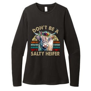 Highland Cow Dont Be Salty Heifer Womens CVC Long Sleeve Shirt