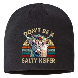 Highland Cow Dont Be Salty Heifer Sustainable Beanie