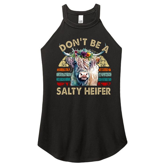 Highland Cow Dont Be Salty Heifer Women’s Perfect Tri Rocker Tank