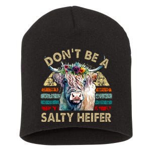 Highland Cow Dont Be Salty Heifer Short Acrylic Beanie