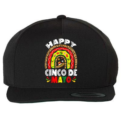 Happy Cinco De Mayo Rainbow Mexican Fiesta Wool Snapback Cap