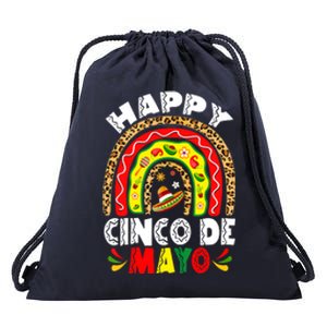 Happy Cinco De Mayo Rainbow Mexican Fiesta Drawstring Bag