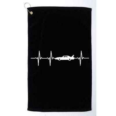 Heartbeat Car Drag Race Pulse Strip Driver Racing Racer Gift Platinum Collection Golf Towel