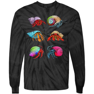 Hermit Crab Design For Hermit Crab Lovers Tie-Dye Long Sleeve Shirt