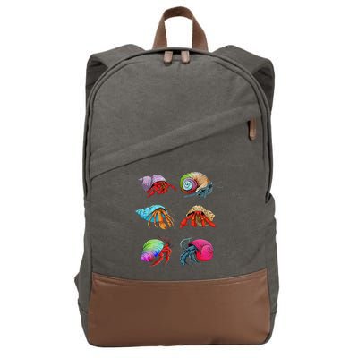 Hermit Crab Design For Hermit Crab Lovers Cotton Canvas Backpack