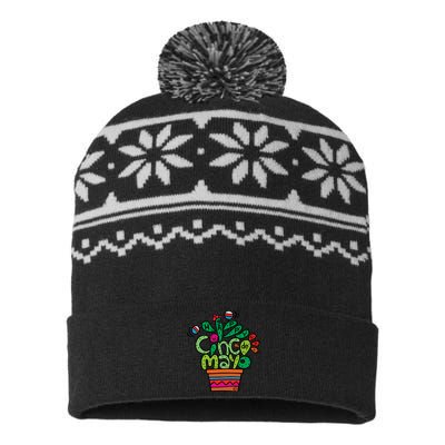 Happy Cinco De Mayo Cactus USA-Made Snowflake Beanie