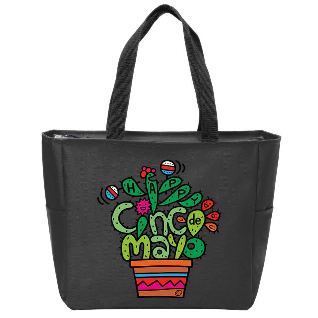 Happy Cinco De Mayo Cactus Zip Tote Bag