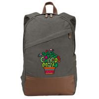 Happy Cinco De Mayo Cactus Cotton Canvas Backpack