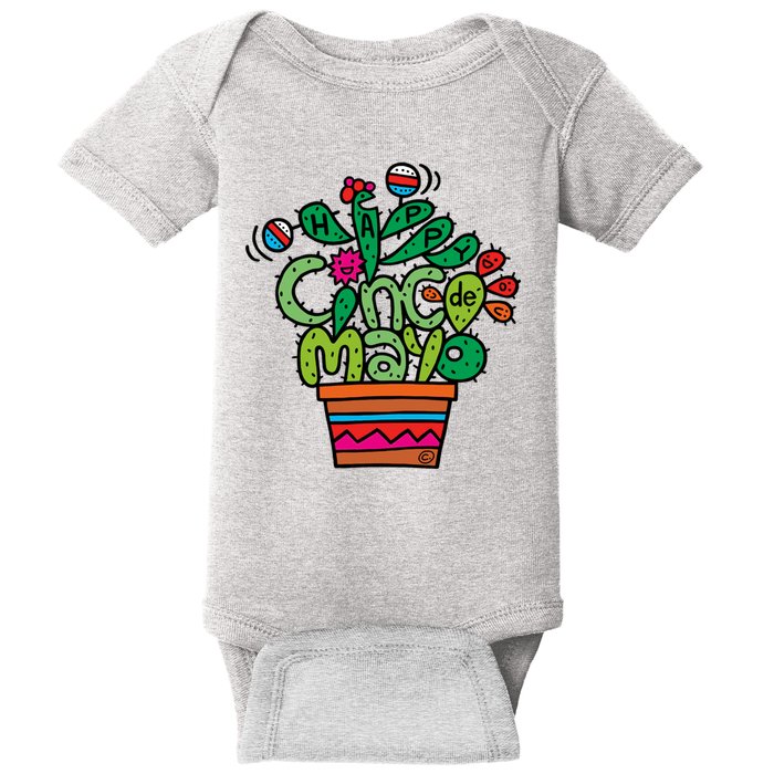 Happy Cinco De Mayo Cactus Baby Bodysuit