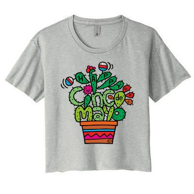 Happy Cinco De Mayo Cactus Women's Crop Top Tee