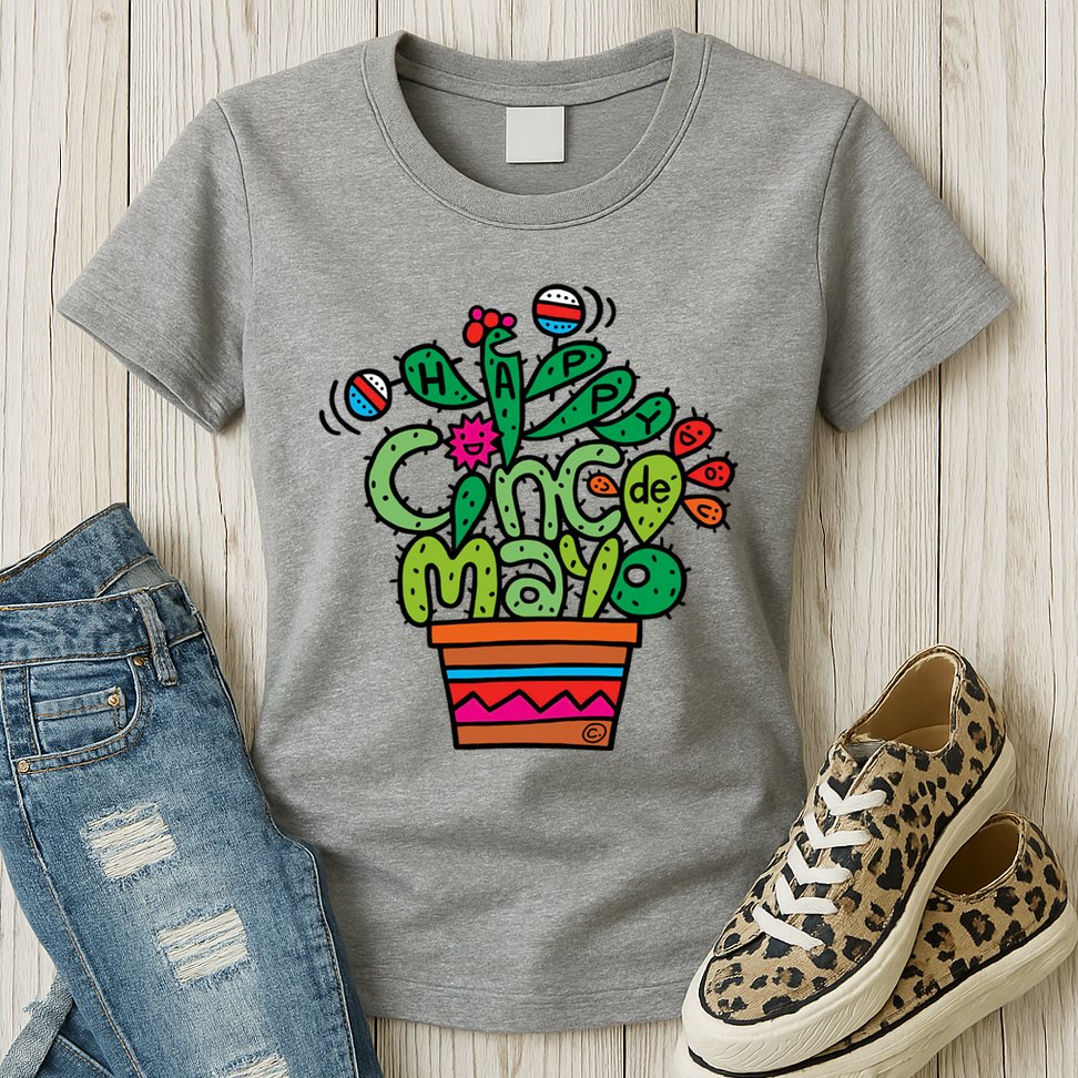 Happy Cinco De Mayo Cactus Womens T-Shirt