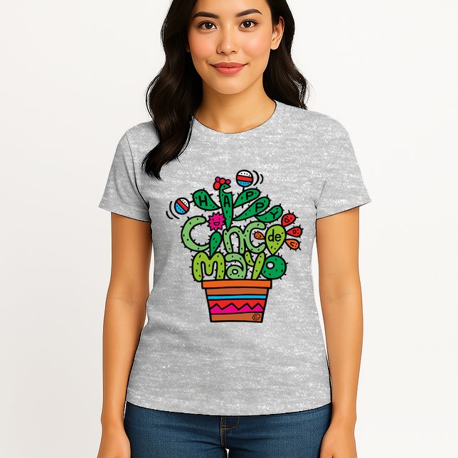 Happy Cinco De Mayo Cactus Womens T-Shirt