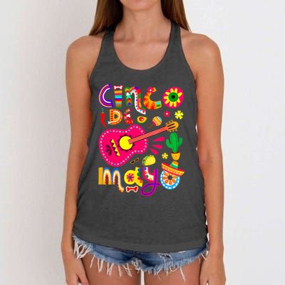 Happy Cinco De Mayo Mexican Fiesta 5 De Mayo Women's Knotted Racerback Tank