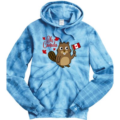 Happy Canada Day Funny Canadian Groundhog Flag Tie Dye Hoodie