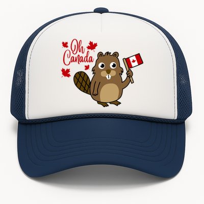 Happy Canada Day Funny Canadian Groundhog Flag Trucker Hat