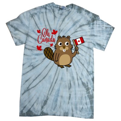 Happy Canada Day Funny Canadian Groundhog Flag Tie-Dye T-Shirt