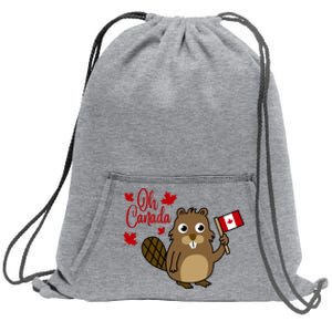 Happy Canada Day Funny Canadian Groundhog Flag Sweatshirt Cinch Pack Bag