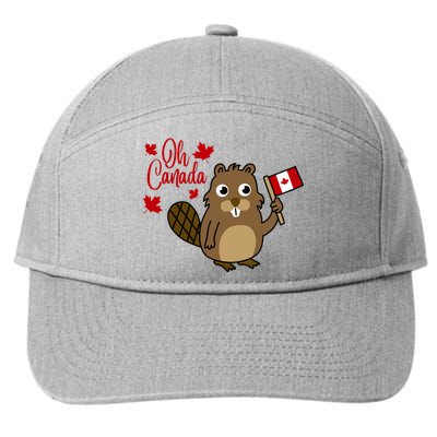 Happy Canada Day Funny Canadian Groundhog Flag 7-Panel Snapback Hat