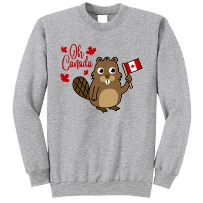 Happy Canada Day Funny Canadian Groundhog Flag Tall Sweatshirt