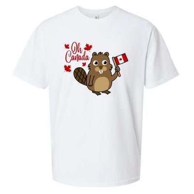 Happy Canada Day Funny Canadian Groundhog Flag Sueded Cloud Jersey T-Shirt