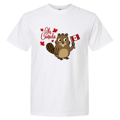 Happy Canada Day Funny Canadian Groundhog Flag Garment-Dyed Heavyweight T-Shirt