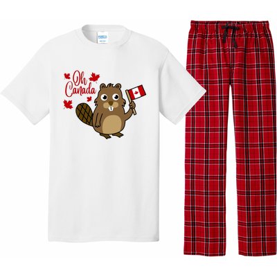 Happy Canada Day Funny Canadian Groundhog Flag Pajama Set