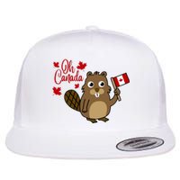 Happy Canada Day Funny Canadian Groundhog Flag Flat Bill Trucker Hat