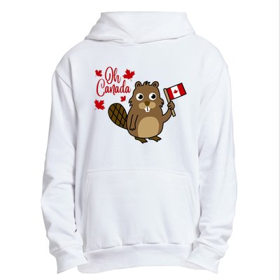 Happy Canada Day Funny Canadian Groundhog Flag Urban Pullover Hoodie