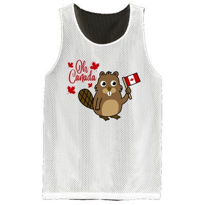 Happy Canada Day Funny Canadian Groundhog Flag Mesh Reversible Basketball Jersey Tank