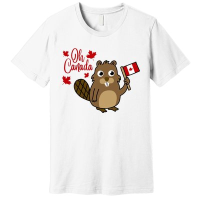 Happy Canada Day Funny Canadian Groundhog Flag Premium T-Shirt