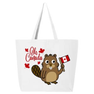 Happy Canada Day Funny Canadian Groundhog Flag 25L Jumbo Tote