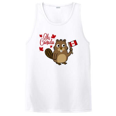 Happy Canada Day Funny Canadian Groundhog Flag PosiCharge Competitor Tank