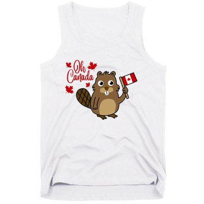 Happy Canada Day Funny Canadian Groundhog Flag Tank Top