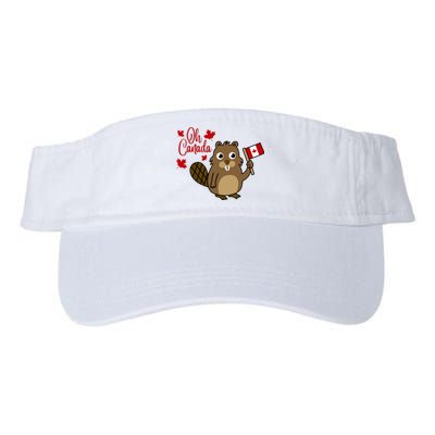 Happy Canada Day Funny Canadian Groundhog Flag Valucap Bio-Washed Visor