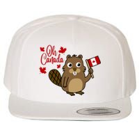 Happy Canada Day Funny Canadian Groundhog Flag Wool Snapback Cap