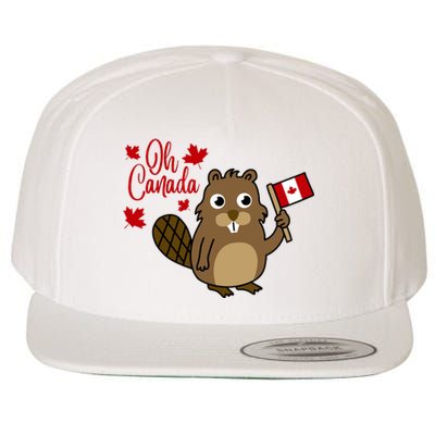 Happy Canada Day Funny Canadian Groundhog Flag Wool Snapback Cap