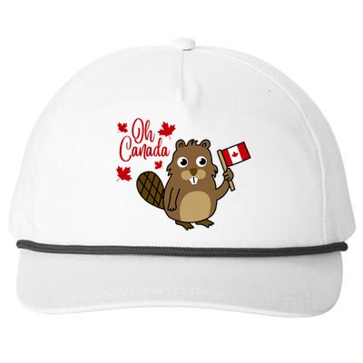 Happy Canada Day Funny Canadian Groundhog Flag Snapback Five-Panel Rope Hat