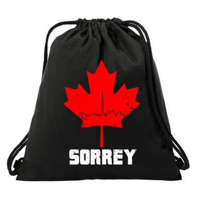 Happy Canada Day Sorrey Canada Canadian Maple Leaf Sorry Drawstring Bag