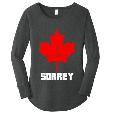 Happy Canada Day Sorrey Canada Canadian Maple Leaf Sorry Women's Perfect Tri Tunic Long Sleeve Shirt