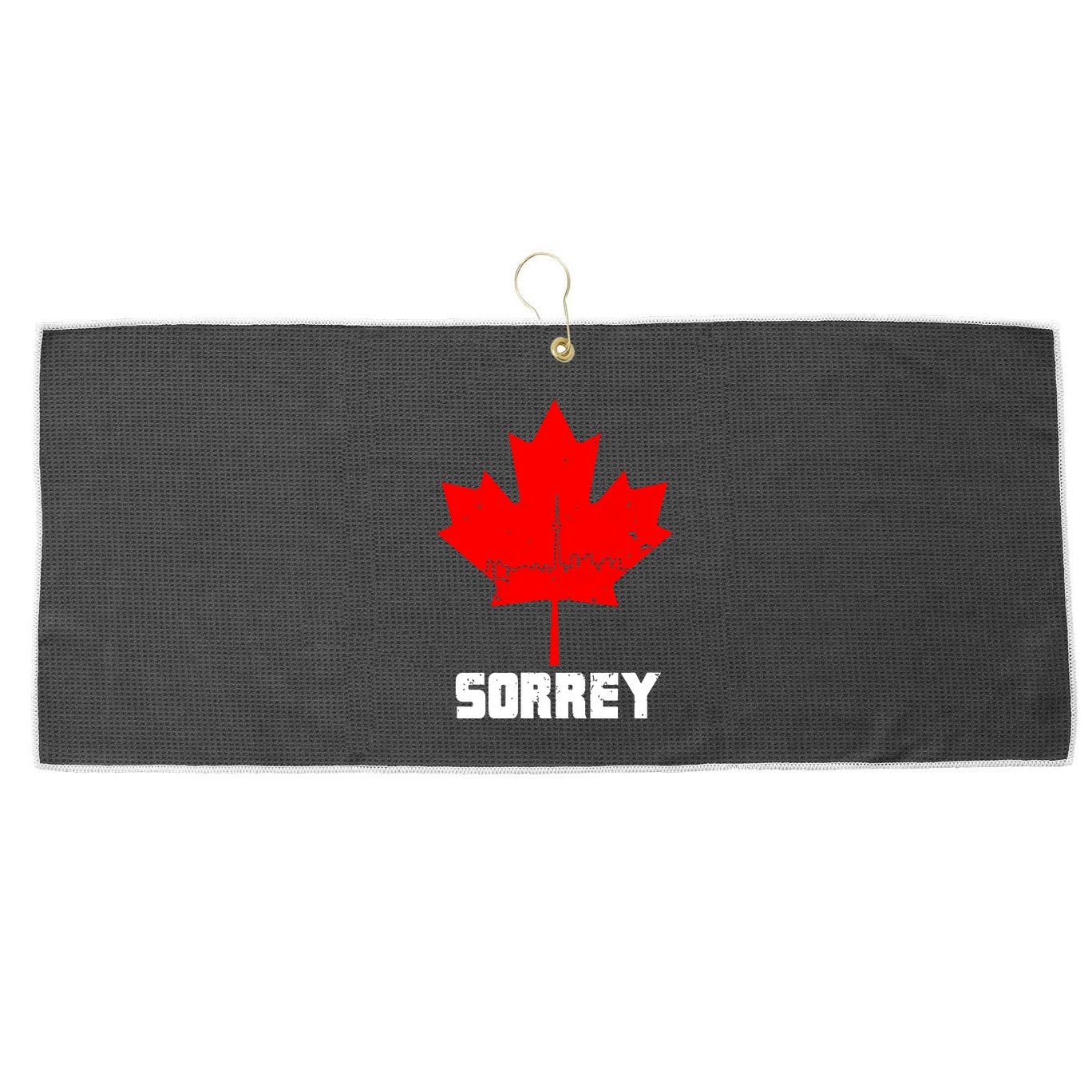 Happy Canada Day Sorrey Canada Canadian Maple Leaf Sorry Large Microfiber Waffle Golf Towel