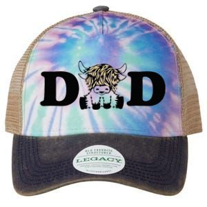 Highland Cow Dad Legacy Tie Dye Trucker Hat